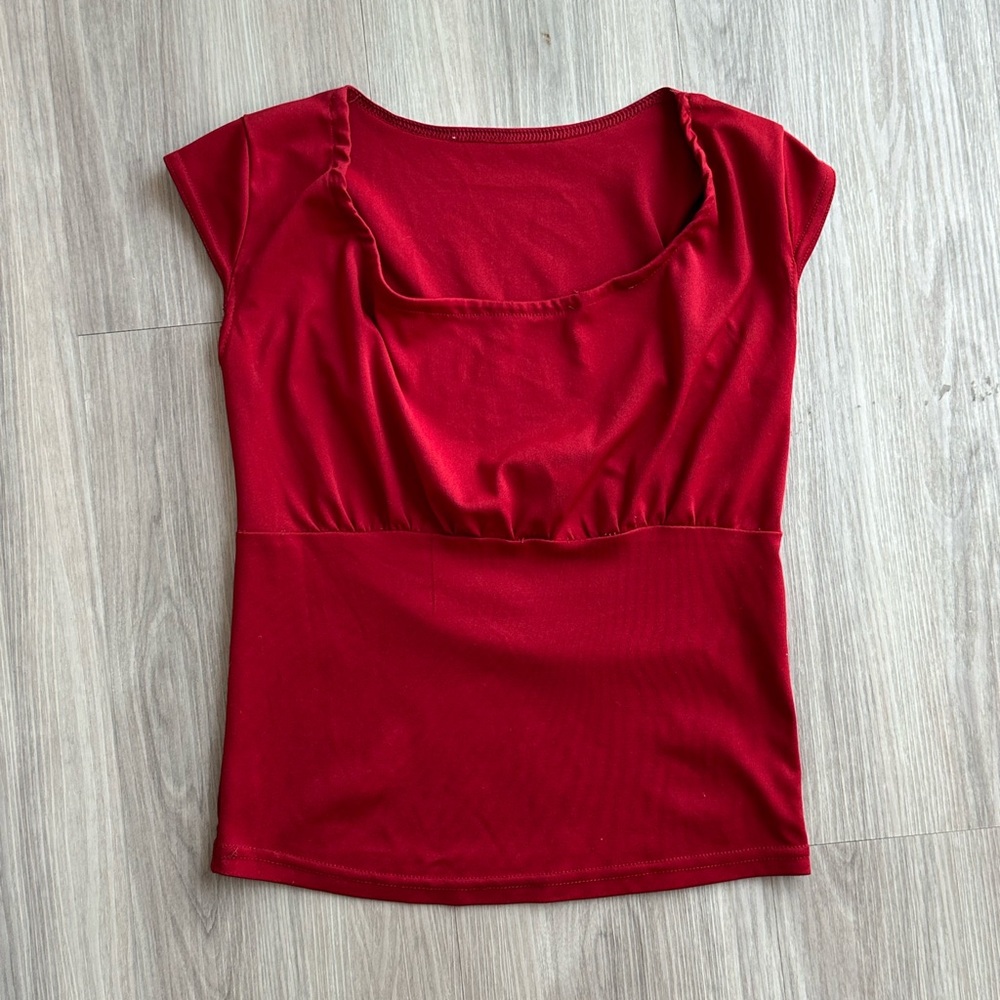 vintage red empire bust top